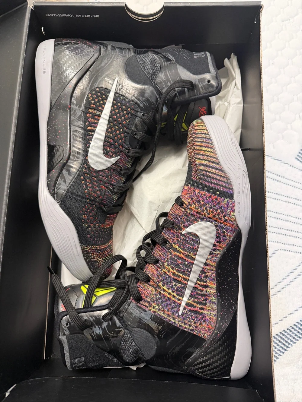 Nike Black and Silver Kobe Basketball Shoe Box